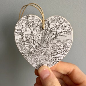 NYC Map Herz Ornament, NYC Geschenk, New York Map, NYC Ornament, New York Universität, Columbia Universität, Abschlussgeschenk