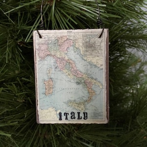 Italy Ornament, Italy Gift, Travel Gift, Map Ornament, Italy Map, Personalized Christmas Ornament