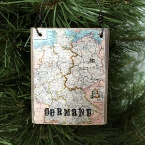 Deutschland Ornament, Deutschland Karte, Landkarte Ornament, Reisegeschenk, personalisierte Weihnachten Ornament