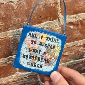 Wonderful World ornament, Travel ornament, Map ornament, Map gift