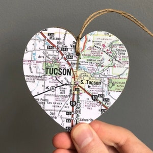 Tucson Karte Herz Ornament, Tucson AZ Ornament, Tucson Arizona Geschenk, Tucson Karte, Universität von Arizona, Abschlussgeschenk