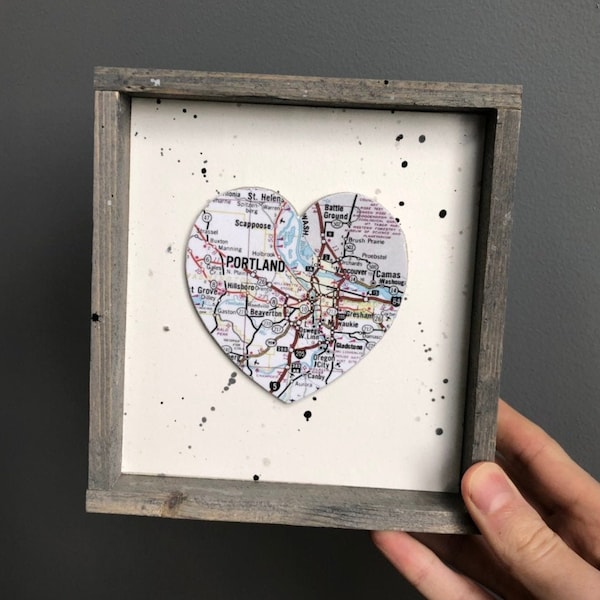 Portland Oregon Heart Sign, Heart Map Sign, Portland OR Sign, Portland Oregon, Portland Map, Portland State University, Graduation gift