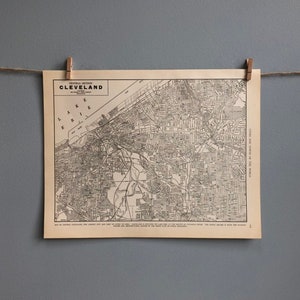 Vintage Cleveland Map, Cleveland OH Map Wall Art, Cleveland Ohio Gift, Cleveland Ohio,  Case Western, Cleveland State University
