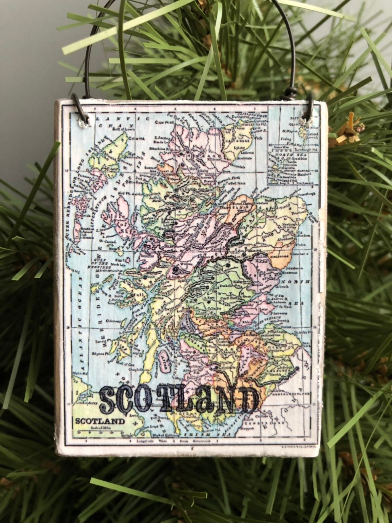 Scotland Ornament Scotland Gift Map Ornament Travel Gift Etsy
