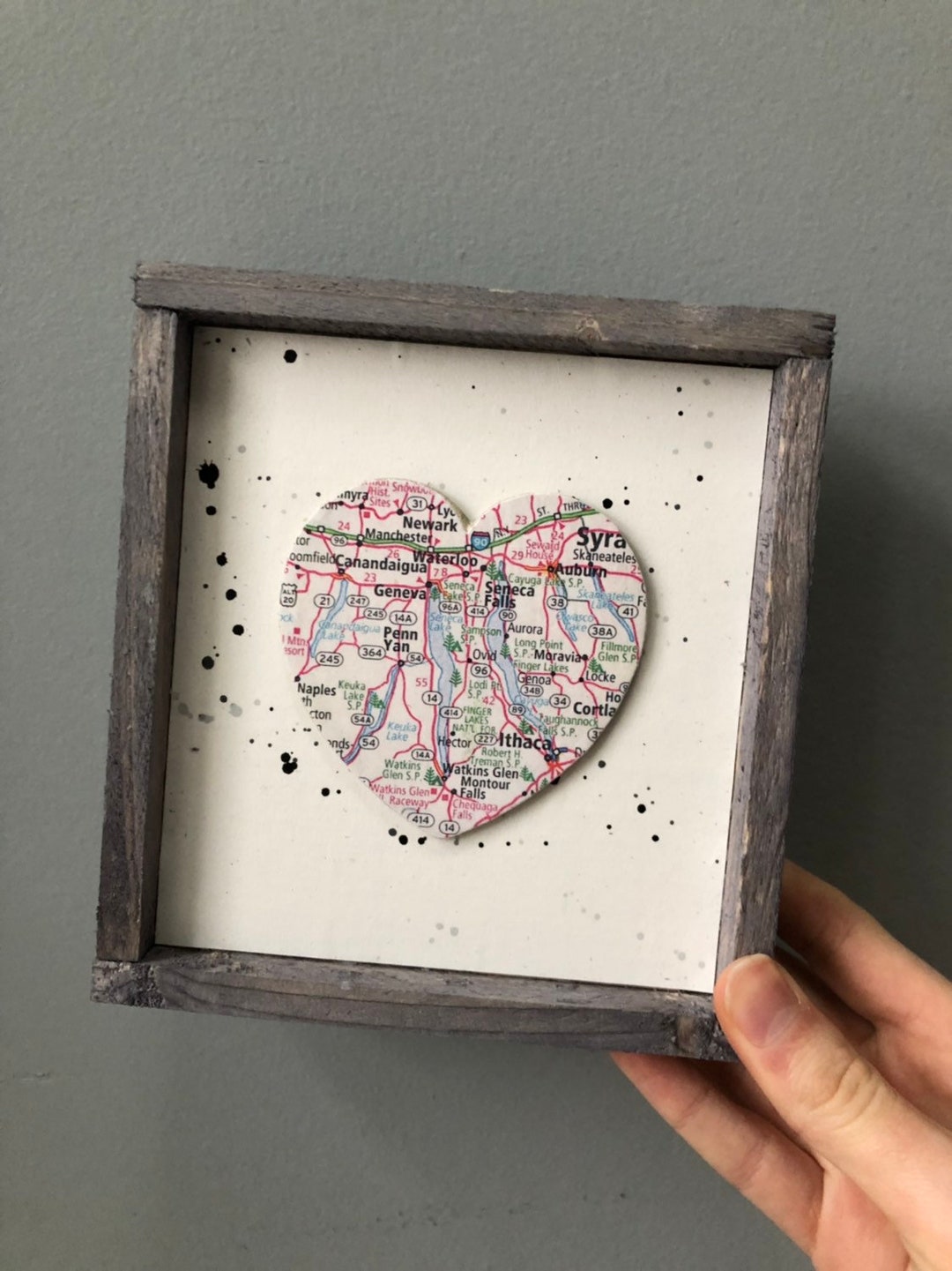 Finger Lakes Map Heart Sign, Finger Lakes NY Sign, Heart Map Sign