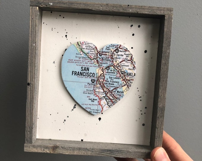 San Francisco Heart Sign, Heart Map Sign, San Francisco CA, San Francisco Gift, San Francisco Map, Stanford University, Graduation gift