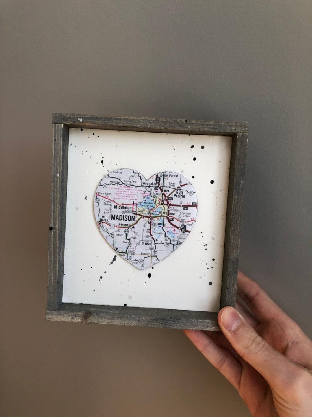 Madison Heart Sign Heart Map Sign Madison Gift Madison WI Etsy