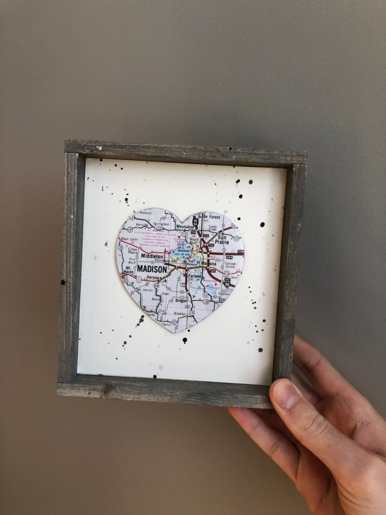Madison Heart Sign Heart Map Sign Madison Gift Madison WI Etsy