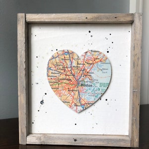 Boston Heart Sign, Heart Map Sign, Boston MA Sign, Boston MA Gift, Boston Map, Boston University, Graduation gift, Harvard University image 3