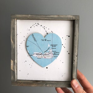 Nantucket Heart Sign, Heart Map Sign, Nantucket MA Sign, Nantucket MA Gift, Nantucket Massachusetts, Travel Gift, Nantucket Island image 2