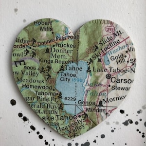 Lake Tahoe Heart Sign, Heart Map Sign, Lake Tahoe Sign, Lake Tahoe Gift, Lake Tahoe Map, Lake Tahoe California, Lake Tahoe Nevada image 5