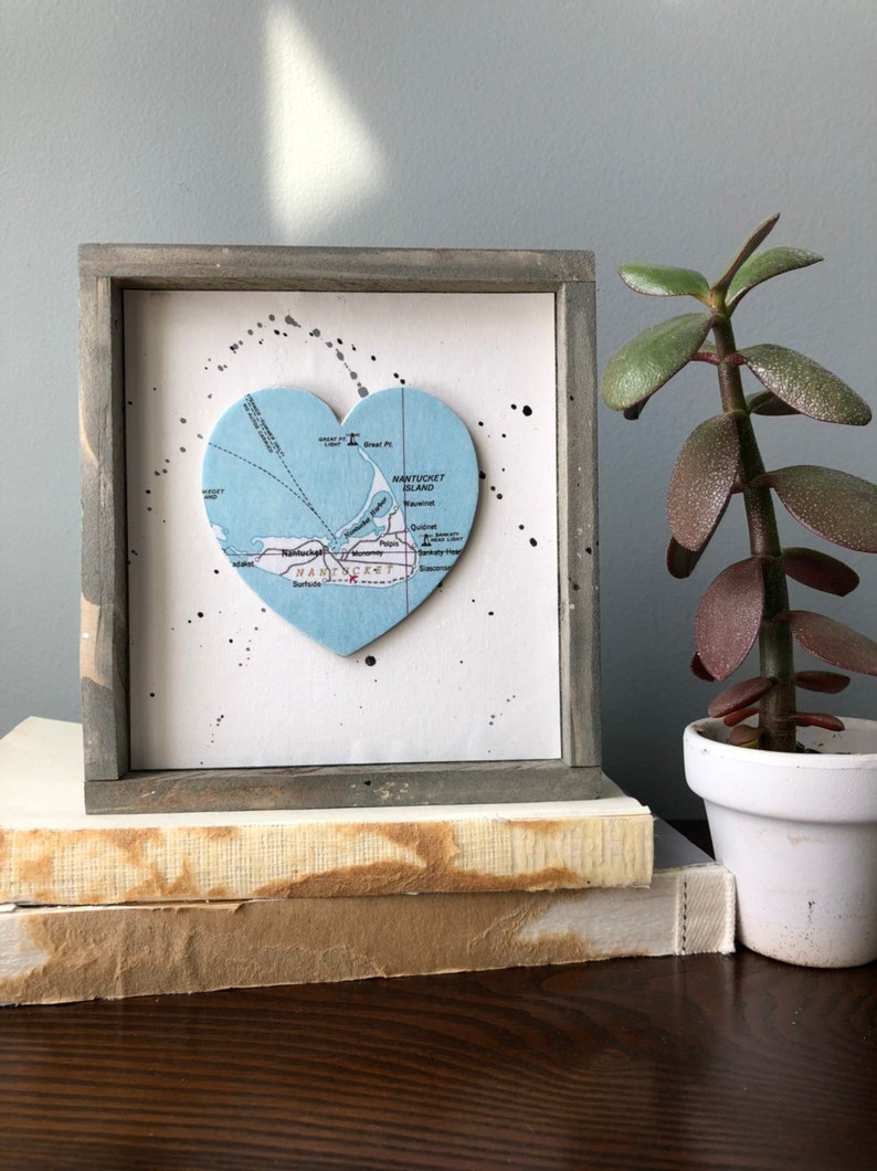 Nantucket Heart Sign, Heart Map Sign, Nantucket MA Sign, Nantucket MA Gift, Nantucket Massachusetts, Travel Gift, Nantucket Island image 3