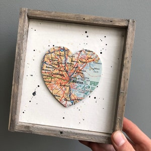 Boston Heart Sign, Heart Map Sign, Boston MA Sign, Boston MA Gift, Boston Map, Boston University, Graduation gift, Harvard University