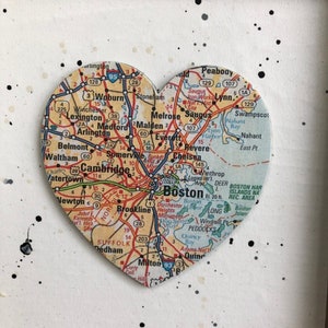 Boston Heart Sign, Heart Map Sign, Boston MA Sign, Boston MA Gift, Boston Map, Boston University, Graduation gift, Harvard University image 5