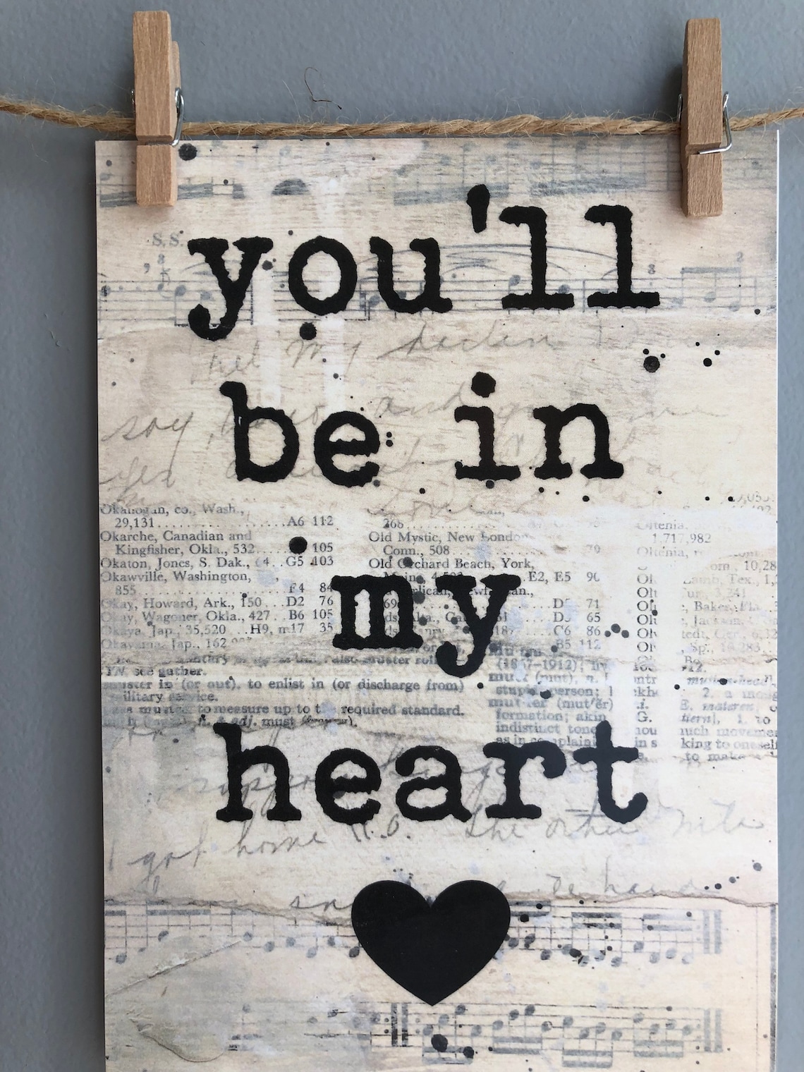 You'll Be in My Heart Art Print Music Gift Wall Art - Etsy