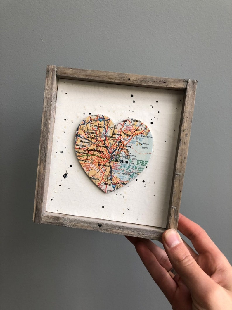 Boston Heart Sign, Heart Map Sign, Boston MA Sign, Boston MA Gift, Boston Map, Boston University, Graduation gift, Harvard University Heart Sign