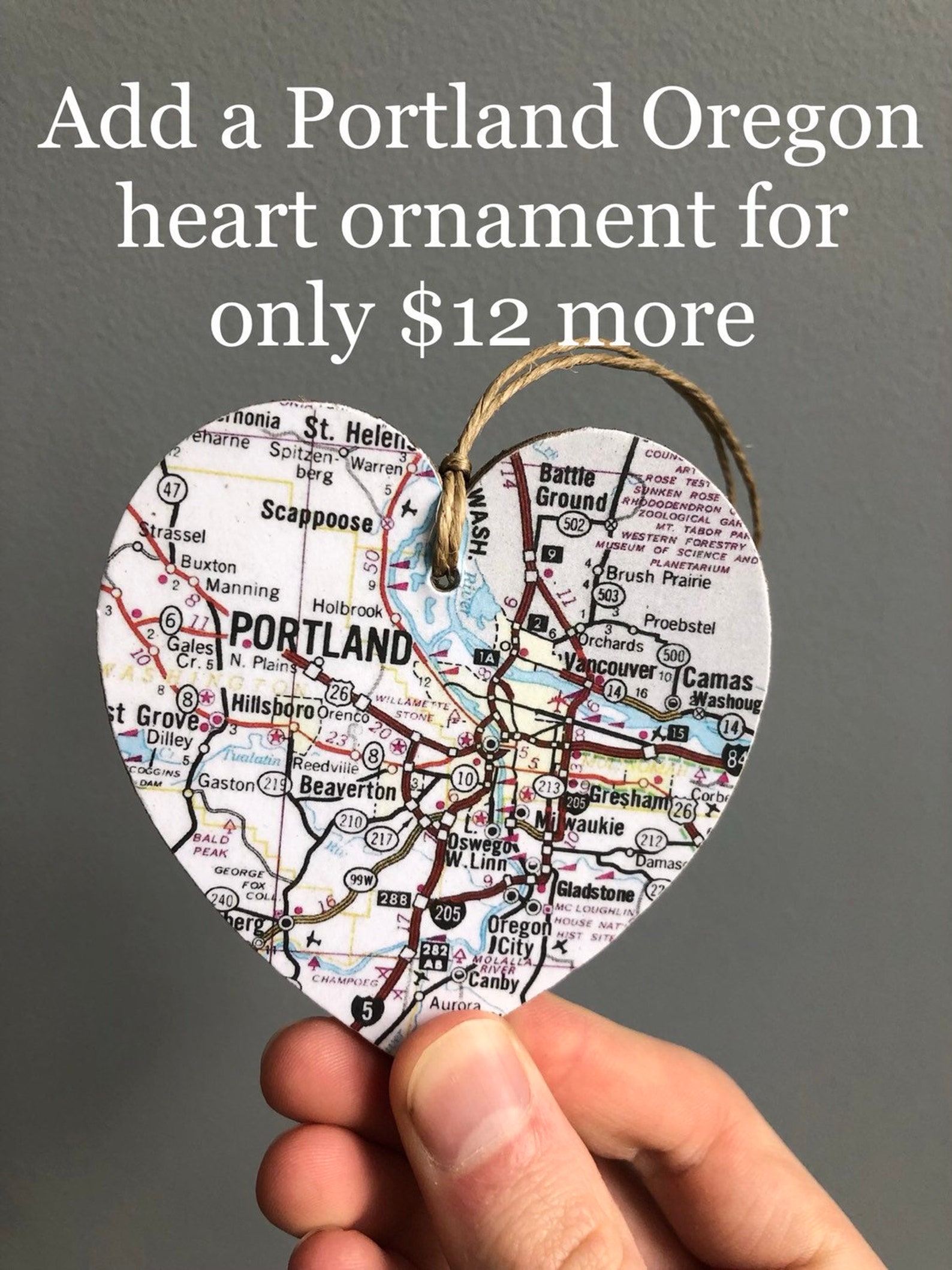 Portland Oregon Heart Sign Heart Map Sign Portland OR Sign Etsy