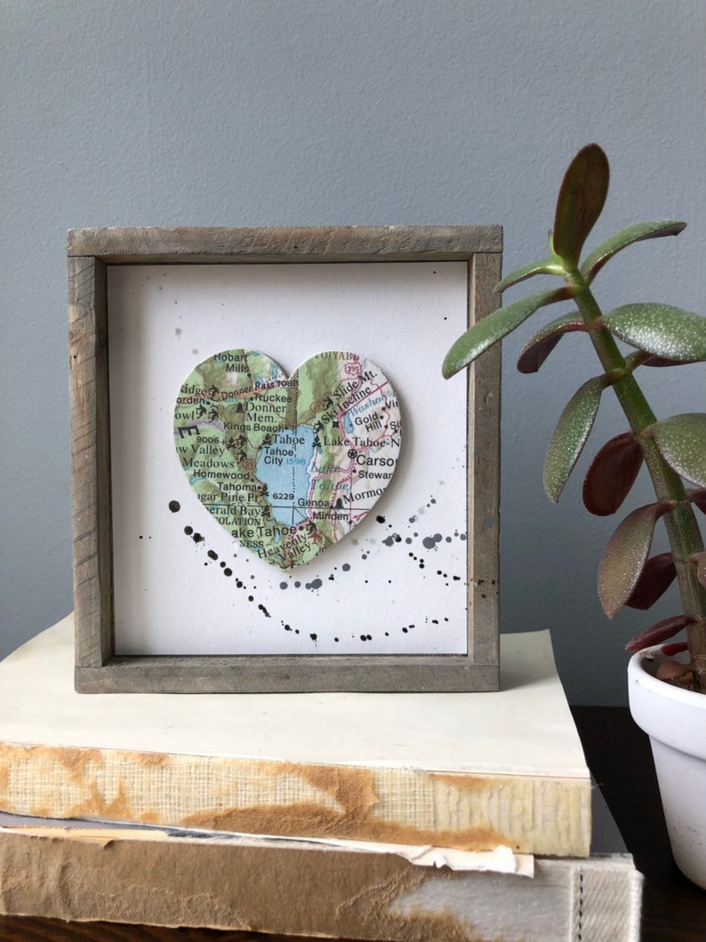 Lake Tahoe Heart Sign, Heart Map Sign, Lake Tahoe Sign, Lake Tahoe Gift, Lake Tahoe Map, Lake Tahoe California, Lake Tahoe Nevada image 4