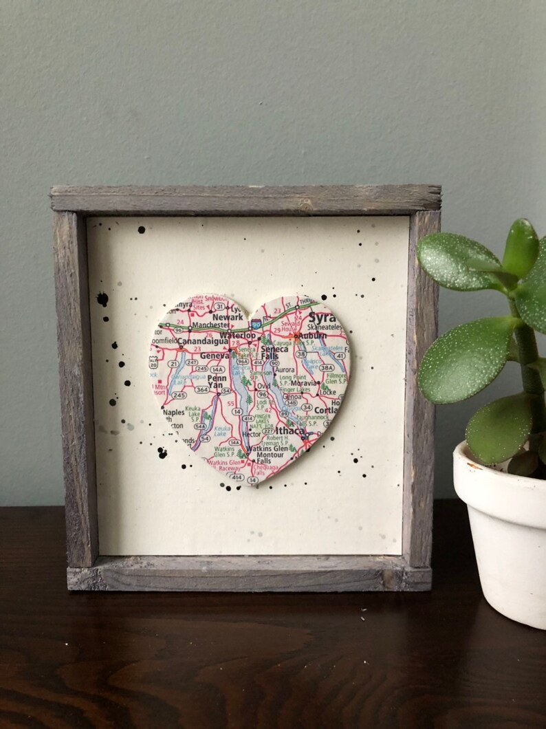 Finger Lakes Map Heart Sign Finger Lakes NY Sign Heart Map Etsy