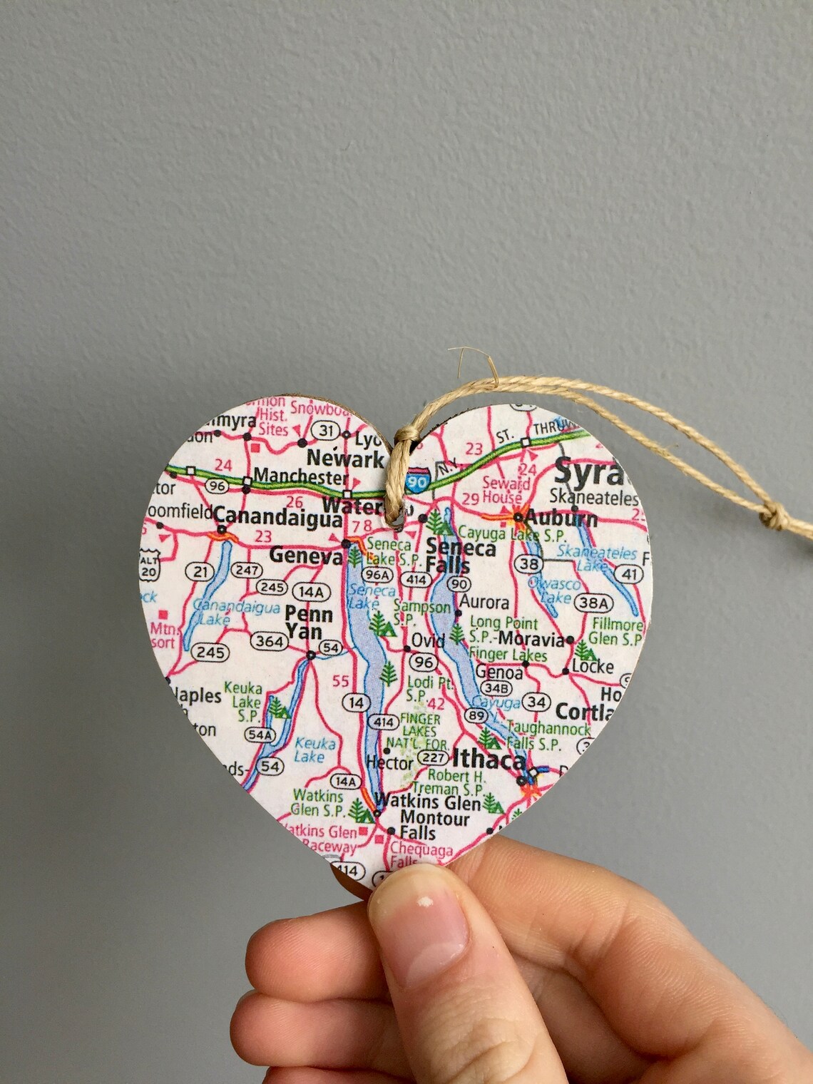 Finger Lakes Map Heart Ornament Finger Lakes NY Ornament Etsy