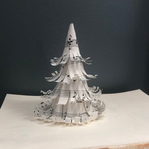Musik-Papierbaum, Musikgeschenk, Musiklehrer-Geschenk, Musik-Weihnachtsdekor, Musik-Weihnachtsbaum, Vintage-Musik-Papier