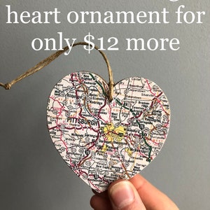 Pittsburgh Heart Sign, Heart Map Sign, Pittsburgh PA Sign, Pittsburgh PA Gift, Pittsburgh Map, Graduation gift, Pitt Sign and Ornament