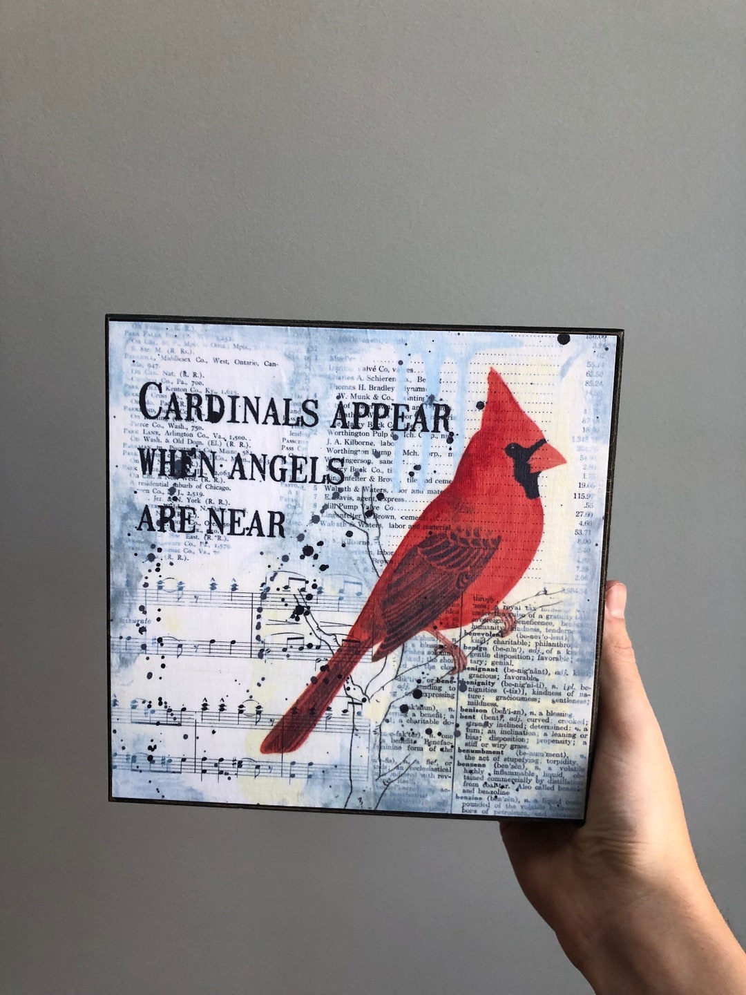 Cardinals Appear When Angels Are Near Art Panel, Cardinal Quote Artwork ...