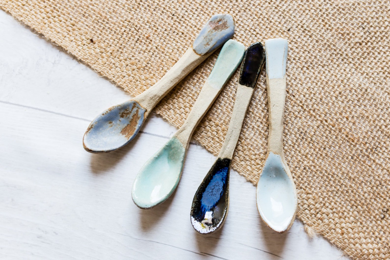 Handmade Ceramic Teaspoons Set of Spoons Ready to Ship Etsy