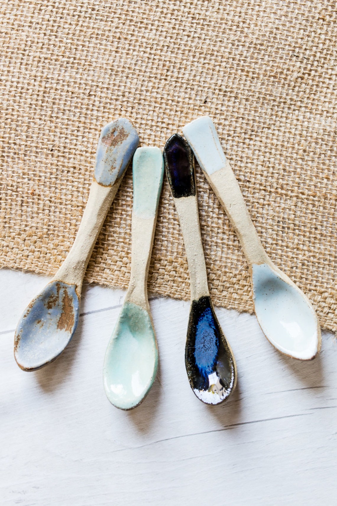 Handmade Ceramic Teaspoons Set of Spoons Ready to Ship Etsy