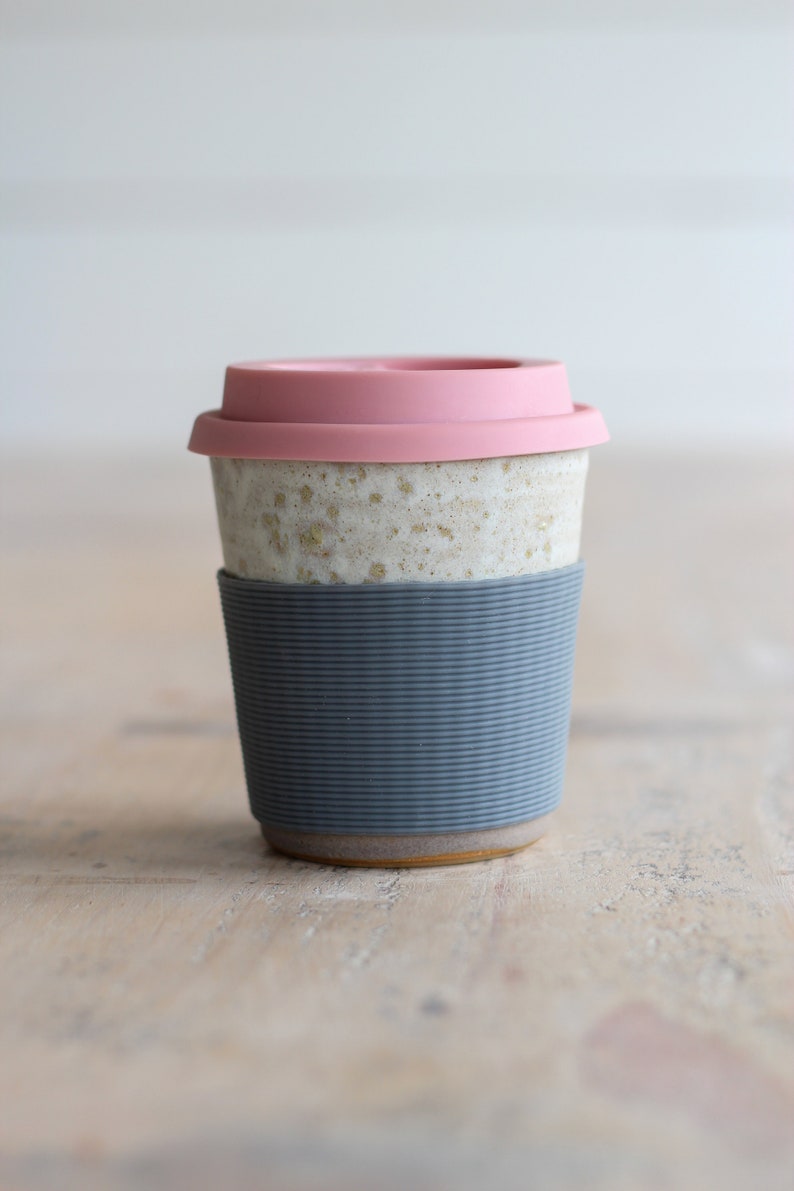 Ceramic Travel Mug Pottery Keep Cup Handmade Reusable Coffee Mug Ready to Ship Housewarming Gift Home Gift image 6