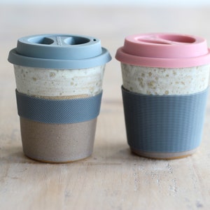 Ceramic Travel Mug Pottery Keep Cup Handmade Reusable Coffee Mug Ready to Ship Housewarming Gift Home Gift image 3