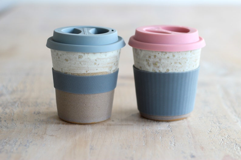 Ceramic Travel Mug Pottery Keep Cup Handmade Reusable Coffee Mug Ready to Ship Housewarming Gift Home Gift image 3