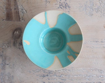 Ceramic Hand Thrown Dishes - 'Splash' Bowls - Unusual Pottery Dish - Blue glaze dish - Handmade Gift - Home Gift