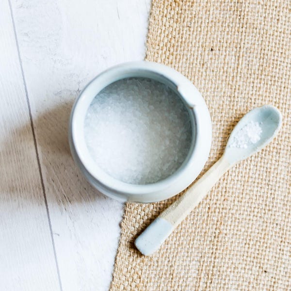 Keramik Salz Schwein Sugar Bowl - Salz Verkäufer Hand geworfen und Löffel - sofort lieferbar