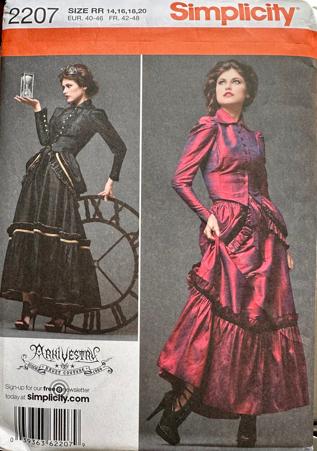 Simplicity Steampunk Pattern Victorian Steampunk Costume Pattern - Simplicity 2207, Misses Size RR ...