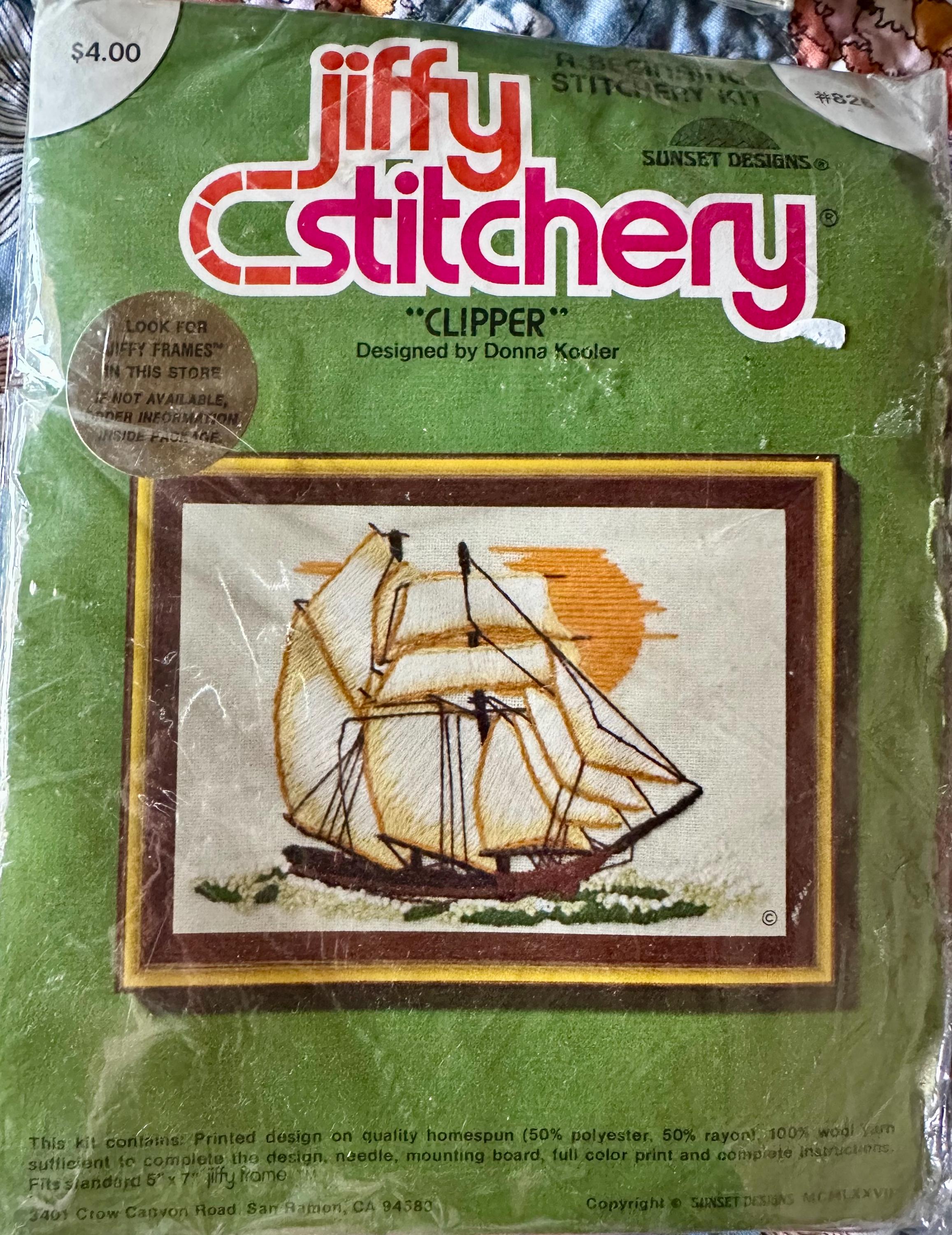 3 New Vintage Jiffy Stitchery and Mini Stircheries Girl Crewel