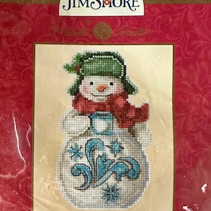 Snowman With Cocoa- Jim Shore- Mill Hill Beaded Cross Stitch Kit