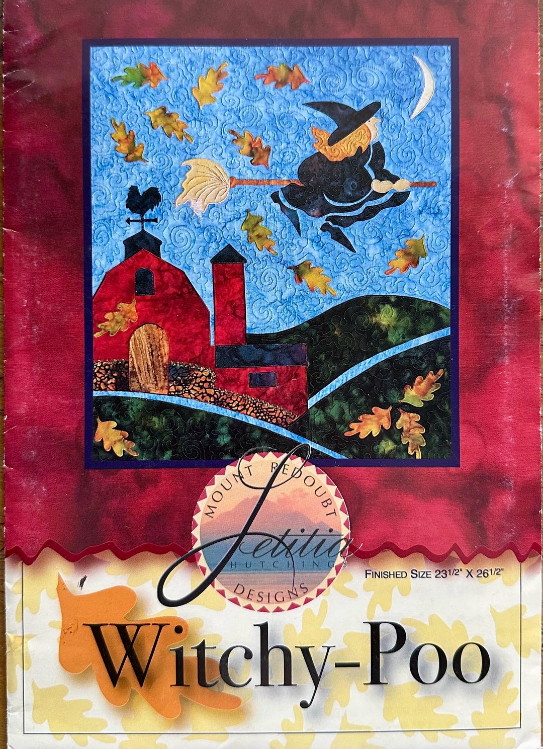 Witchy Poo- Halloween Witch on a Broom Quilt Wallhanging Pattern - Etsy