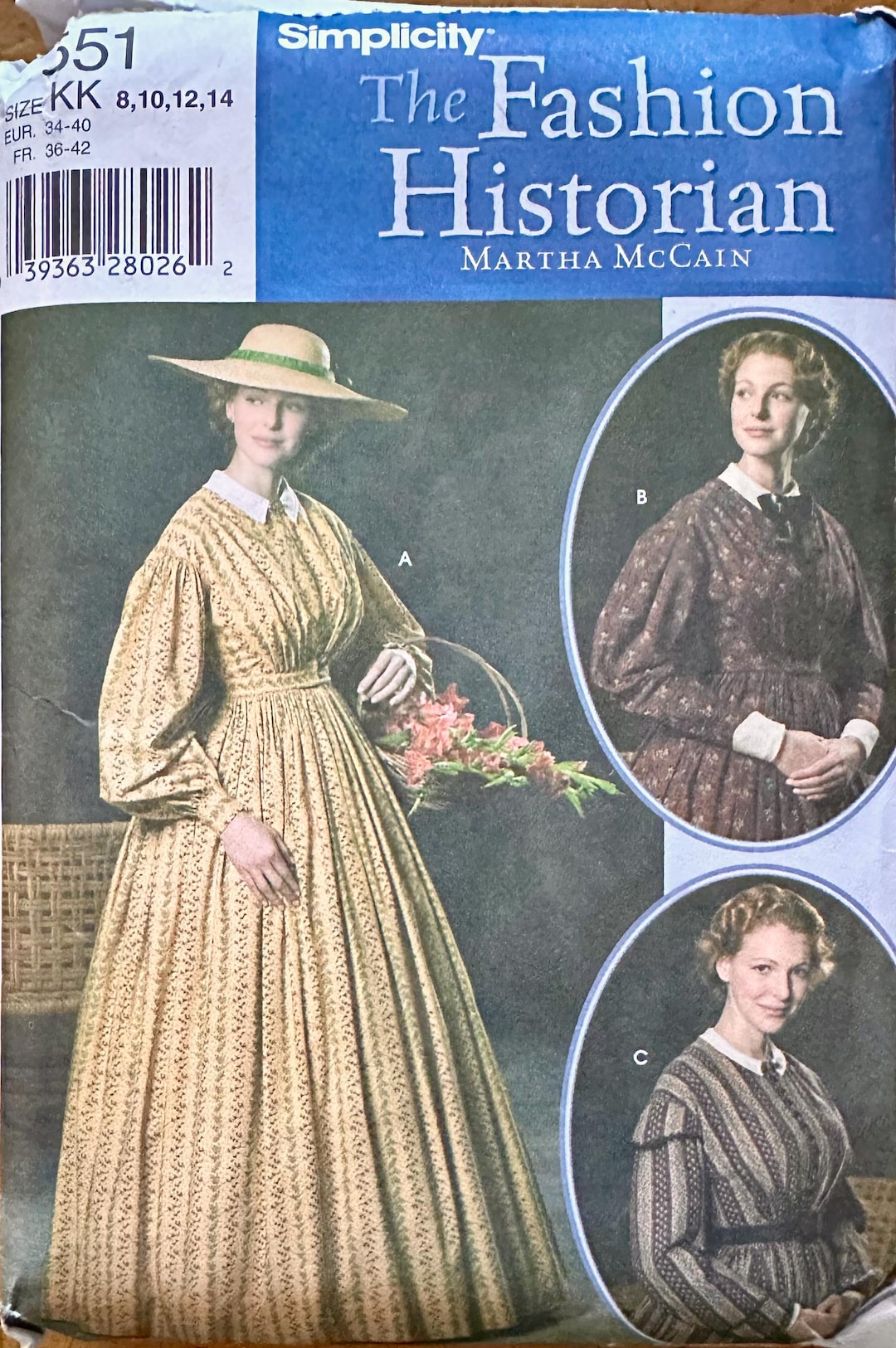Civil War Day Dress Pattern- 1860s Historical Costume Fashion ...