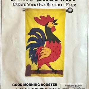 Good Morning Rooster- Flag Factory Banner Wallhanging or Quilt Block Pattern