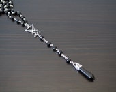 Lucifer Sigil Rosary with Gemstone Pendant, multiple options