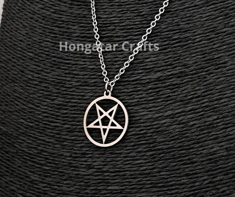 Collana Quarto Pentacolo Di Giove Chiave Di Saloone Sigilli Ciondolo Per Uoini Nero Acciaio
