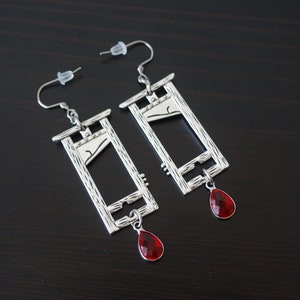 Guillotine Earrings with blood drop