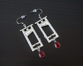 Guillotine Earrings with blood drop