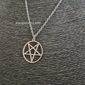 Collana pentagramma invertito, acciaio inossidabile