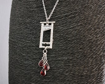 Guillotine Necklace with blood drop