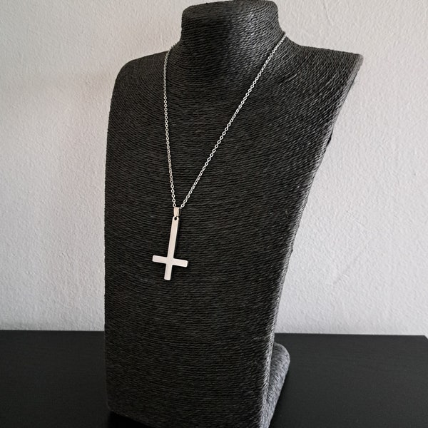 Stainless Steel Inverted Cross Necklace