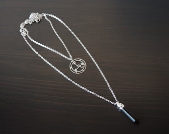 Gemstone & Lilith sigil necklace