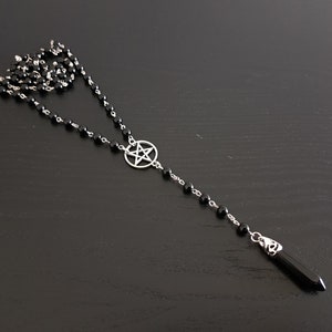 Pentagram Rosary with Gemstone Pendant, multiple options