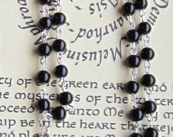 Satanic Rosary, Inverted cross & Pentagram, Black